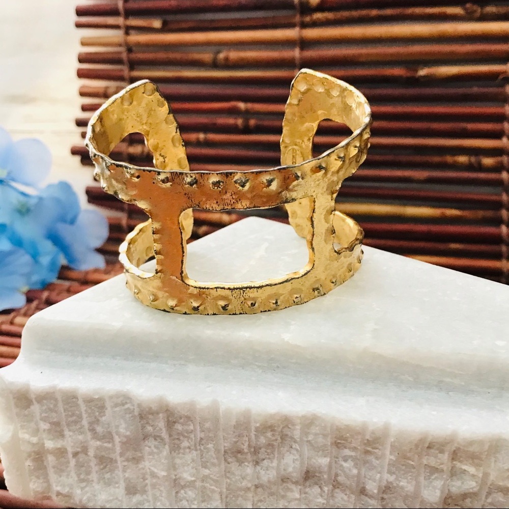 Chico’s Rustic Cuff Bracelet Gold Tone